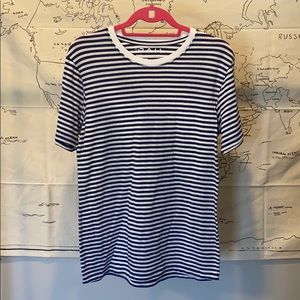 Navy/White Striped Crewneck T-Shirt